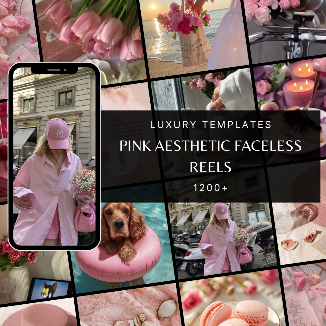 1200+ Pink Aesthetic Faceless Reels, Stories & Posts β Canva Editable Templates