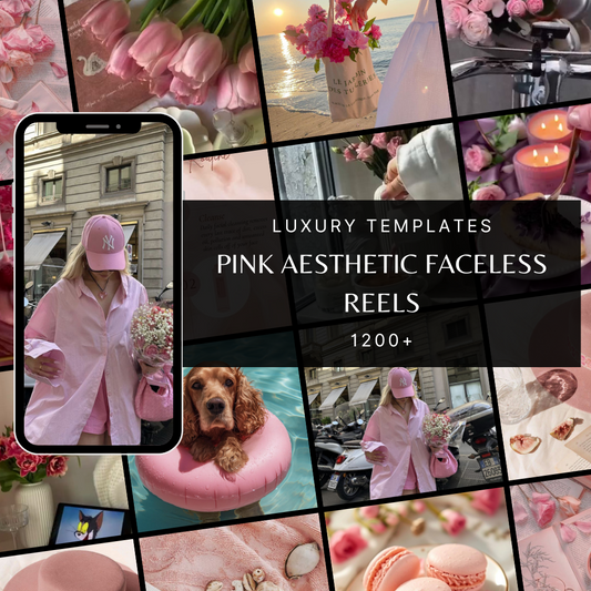 1200+ Pink Aesthetic Faceless Reels, Stories & Posts – Canva Editable Templates
