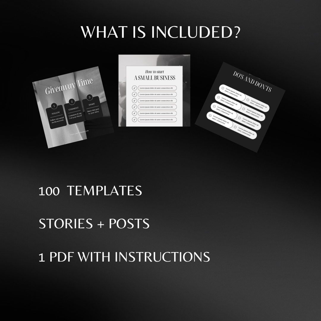 100 Instagram Templates – Business Aesthetic (Stories + Posts)