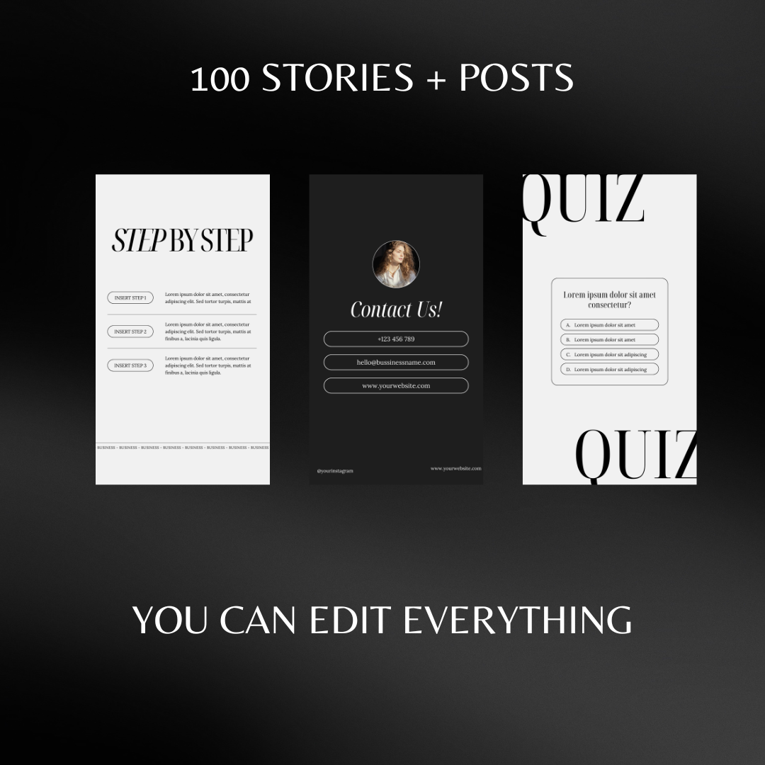 100 Instagram Templates – Business Aesthetic (Stories + Posts)